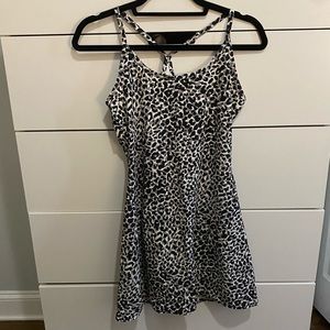 Rare Discontinued Outdoor Voices OV Exercise Dress - Black & White Leopard Print